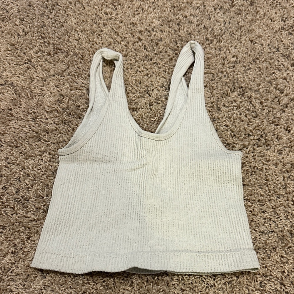 Women’s white Ribbed Tank Top - Classic Scoop Neck